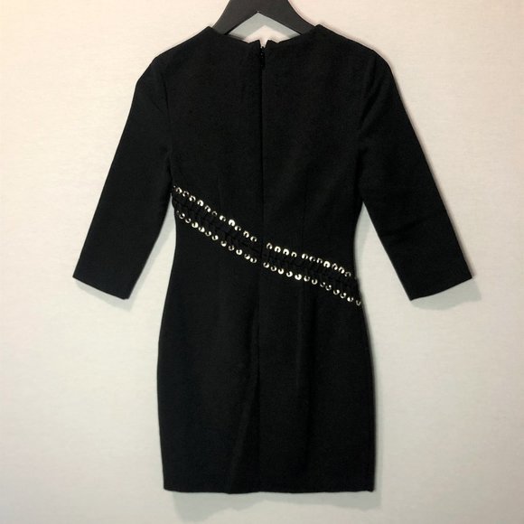 MARCIANO Black Lace Up Dress with Side Slit - Picture 9 of 13